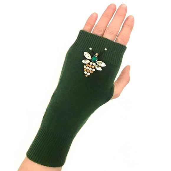 Green Fingerless Gloves - NWT - Picture 1 of 4